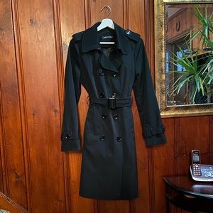 Black Calvin Klein Trench Coat size small